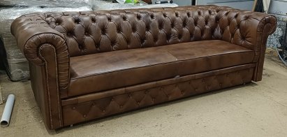 Sofa Chesterfield Normal skórzana z funkcją spania 4 os.
