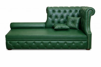 Leżanka chesterfield rozkładana Marady skóra 4 os.