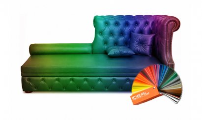 Leżanka chesterfield rozkładana Marady skóra 4 os.