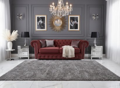 Sofa Chesterfield March z kryształkami 3os.