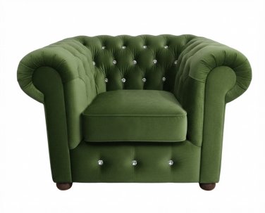 Fotel Chesterfield March z kryształkami 