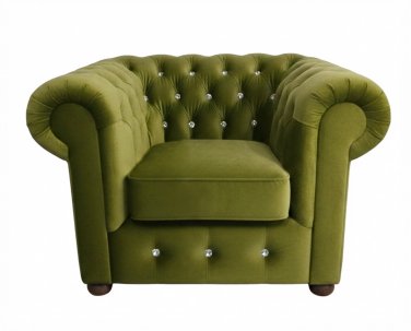 Fotel Chesterfield March z kryształkami 