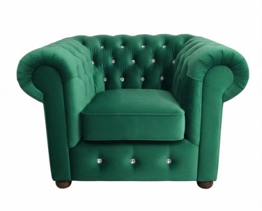 Fotel Chesterfield March z kryształkami 
