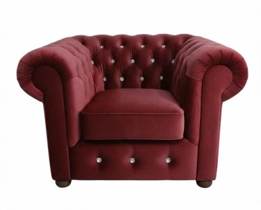 Fotel Chesterfield March z kryształkami 