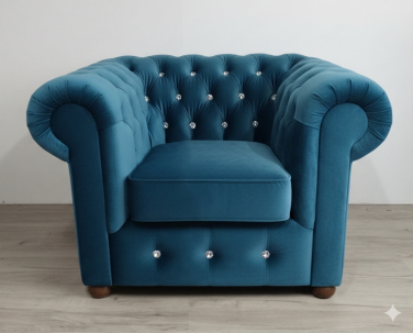 Fotel Chesterfield March z kryształkami 