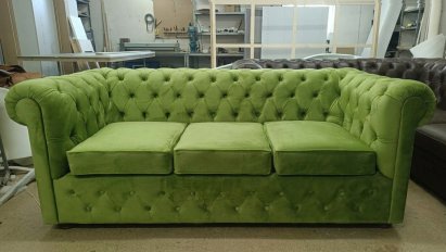 Sofa rozkładana chesterfield Normal z funkcją spania codziennego 3 os.