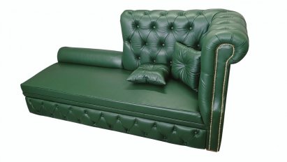 Leżanka chesterfield rozkładana Marady skóra 4 os.
