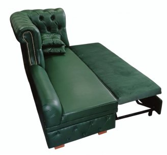 Leżanka chesterfield rozkładana Marady skóra 4 os.