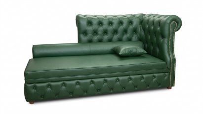 Leżanka chesterfield rozkładana Marady skóra 4 os.