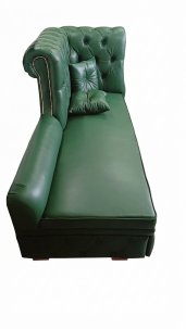 Leżanka chesterfield rozkładana Marady skóra 4 os.