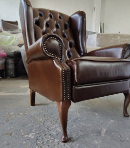 Fotel rozkładany Chesterfield z funkcją relaks Duke