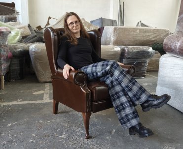 Fotel rozkładany Chesterfield z funkcją relaks Duke