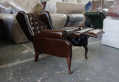 Fotel rozkładany Chesterfield z funkcją relaks Duke