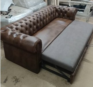 Sofa Chesterfield Normal skórzana z funkcją spania 4 os.