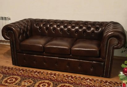 Sofa Chesterfield Original Classic Plus skórzana rozkładana 3 os.