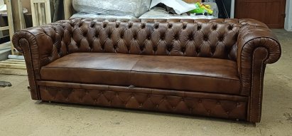 Sofa Chesterfield Normal skórzana z funkcją spania 4 os.