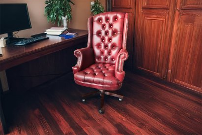 Fotel biurowy Chesterfield Edward w skórze
