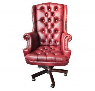 Fotel biurowy Chesterfield Edward w skórze