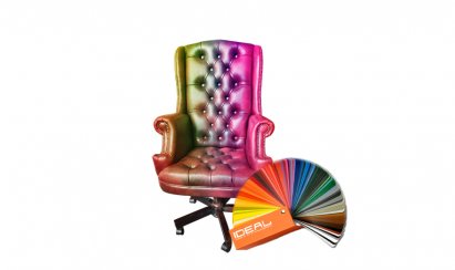 Fotel biurowy Chesterfield Edward w skórze