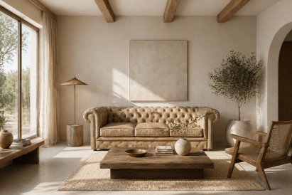 Sofa Chesterfield Normal w skórze 4 os.