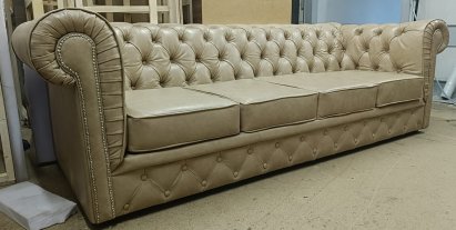 Sofa Chesterfield Normal w skórze 4 os.