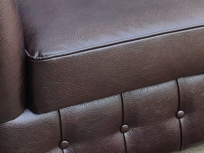 Sofa Chesterfield Classic brązowa eko-skóra 3 os.