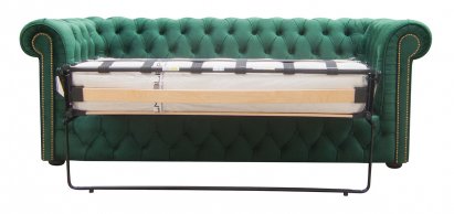 Sofa rozkładana chesterfield Normal z funkcją spania codziennego 3 os.