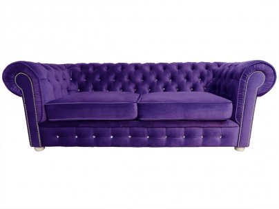 Sofa Chesterfield March z kryształkami 3os.
