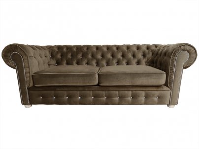 Sofa Chesterfield March z kryształkami 3os.