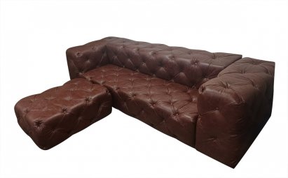 Pufa Chesterfield Moon skóra