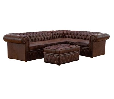 Narożnik Chesterfield Normal w skórze rozkładany z pojemnikiem 310x230 dostępny od ręki