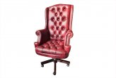 Fotel biurowy Chesterfield Edward w skórze